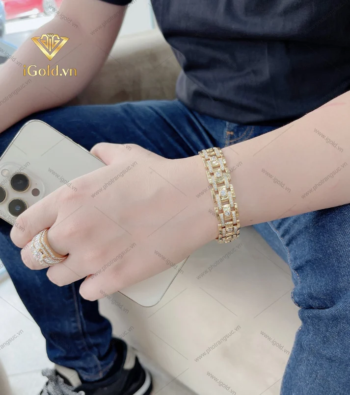 lắc tay nam kim cương Lab-Grown